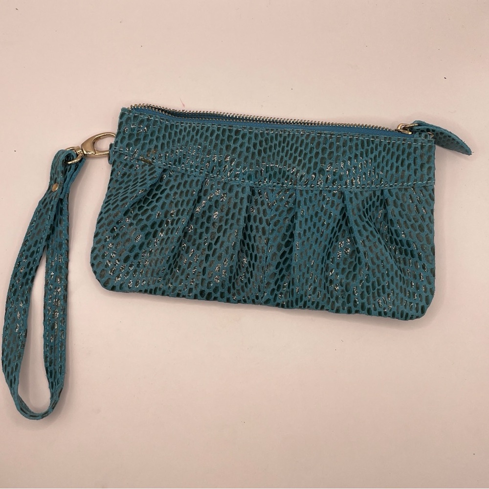 Elegant Teal Wristlet Clutch